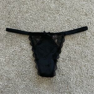 Victoria's Secret Black Dream Angel‎ V-String Panties Size Medium